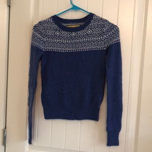 Blue and white sweater in an xs
